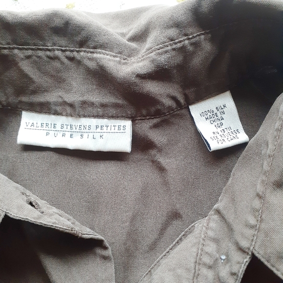 VTG Valerie Stevens Petite Pure Silk Blouse 14P - Picture 7 of 8